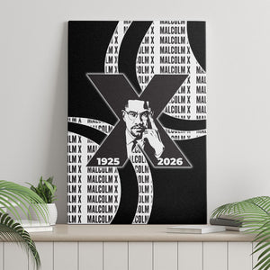 Malcolm X Legacy 1925-2026 Canvas Wall Art African American Heritage - Iconic Portrait Silhouette