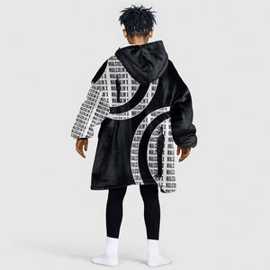 Malcolm X Legacy 1925-2026 Kid Wearable Blanket Hoodie African American Heritage - Iconic Portrait Silhouette
