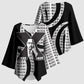 Malcolm X Legacy 1925-2026 Kimono Sleeve Blouse African American Heritage - Iconic Portrait Silhouette