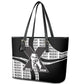 Malcolm X Legacy 1925-2026 Leather Tote Bag African American Heritage - Iconic Portrait Silhouette