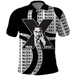Malcolm X Legacy 1925-2026 Polo Shirt African American Heritage - Iconic Portrait Silhouette