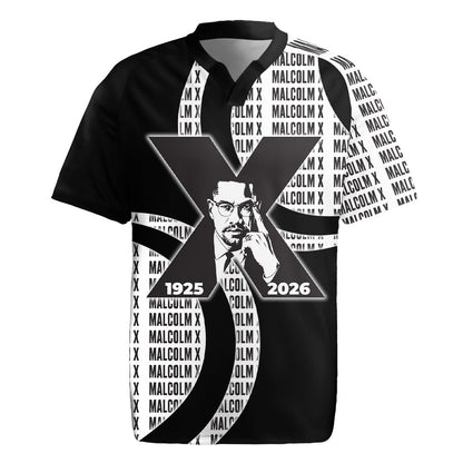 Malcolm X Legacy 1925-2026 Rugby Jersey African American Heritage - Iconic Portrait Silhouette