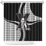 Malcolm X Legacy 1925-2026 Shower Curtain African American Heritage - Iconic Portrait Silhouette