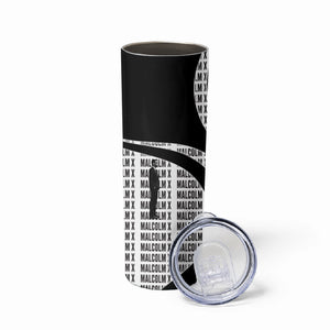Malcolm X Legacy 1925-2026 Skinny Tumbler African American Heritage - Iconic Portrait Silhouette