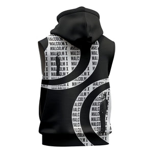 Malcolm X Legacy 1925-2026 Sleeveless Hoodie African American Heritage - Iconic Portrait Silhouette