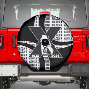 Malcolm X Legacy 1925-2026 Spare Tire Cover African American Heritage - Iconic Portrait Silhouette