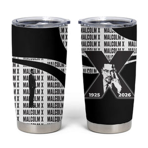 Malcolm X Legacy 1925-2026 Tumbler Cup African American Heritage - Iconic Portrait Silhouette