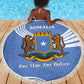 Somalia Beach Blanket with Coat of Arms One Star One Nation Blue White Spirit