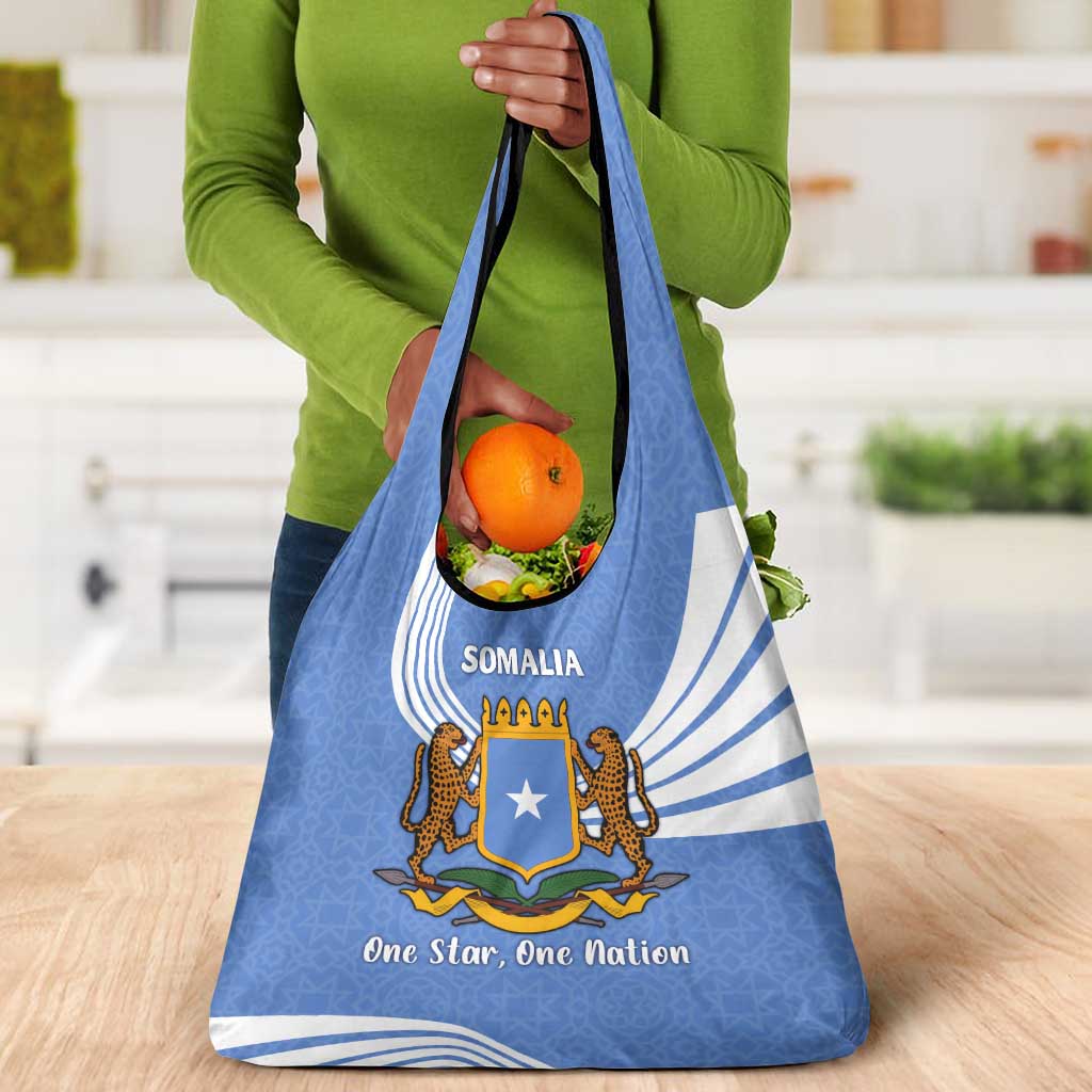 Somalia Grocery Bag with Coat of Arms One Star One Nation Blue White Spirit