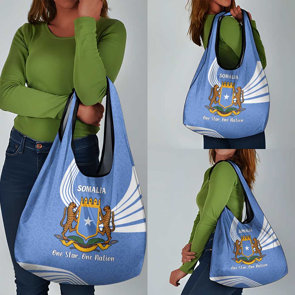 Somalia Grocery Bag with Coat of Arms One Star One Nation Blue White Spirit