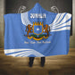 Somalia Hooded Blanket with Coat of Arms One Star One Nation Blue White Spirit