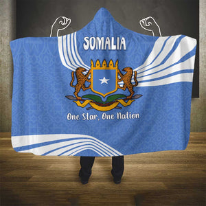 Somalia Hooded Blanket with Coat of Arms One Star One Nation Blue White Spirit