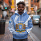 Somalia Hoodie with Coat of Arms One Star One Nation Blue White Spirit