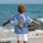 Somalia Kid Hawaiian Shirt with Coat of Arms One Star One Nation Blue White Spirit