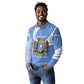 Somalia Long Sleeve Polo Shirt with Coat of Arms One Star One Nation Blue White Spirit