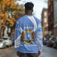 Somalia Long Sleeve Shirt with Coat of Arms One Star One Nation Blue White Spirit