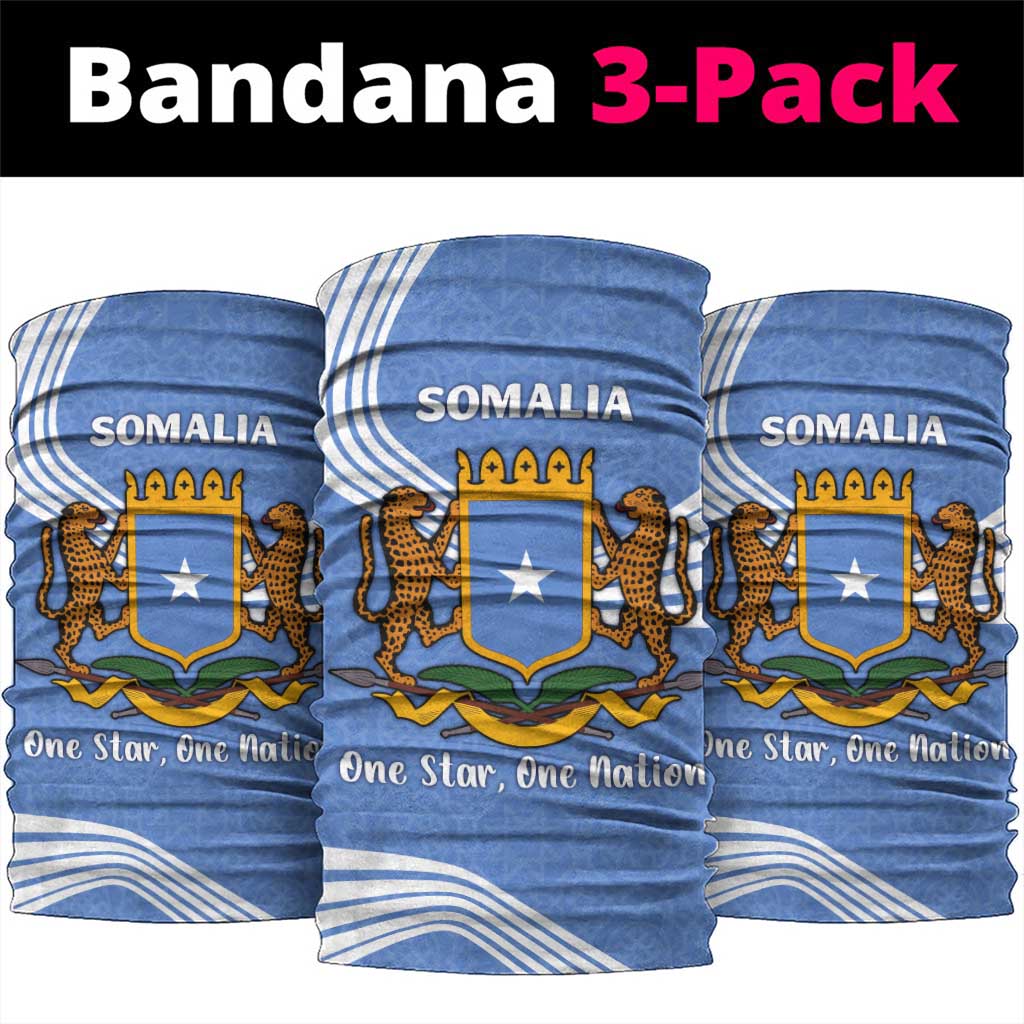 Somalia Neck Gaiter with Coat of Arms One Star One Nation Blue White Spirit - African Pride