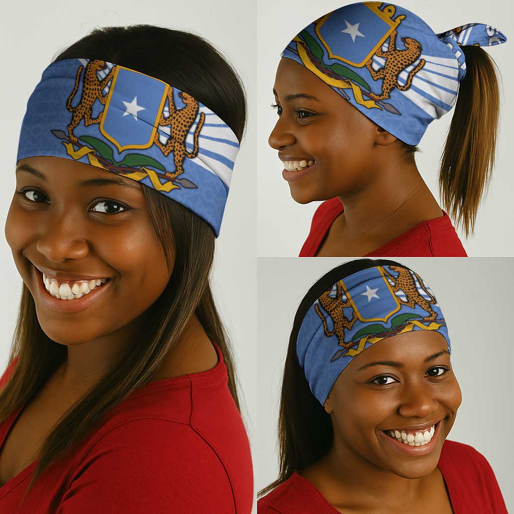 Somalia Neck Gaiter with Coat of Arms One Star One Nation Blue White Spirit - African Pride