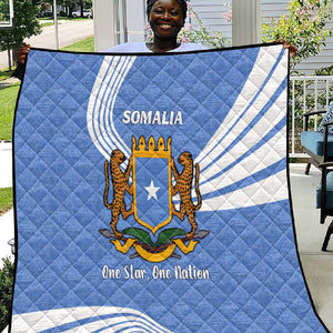 Somalia Quilt with Coat of Arms One Star One Nation Blue White Spirit
