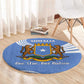 Somalia Round Carpet with Coat of Arms One Star One Nation Blue White Spirit