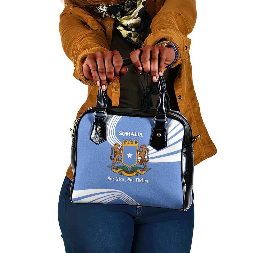 Somalia Shoulder Handbag with Coat of Arms One Star One Nation Blue White Spirit