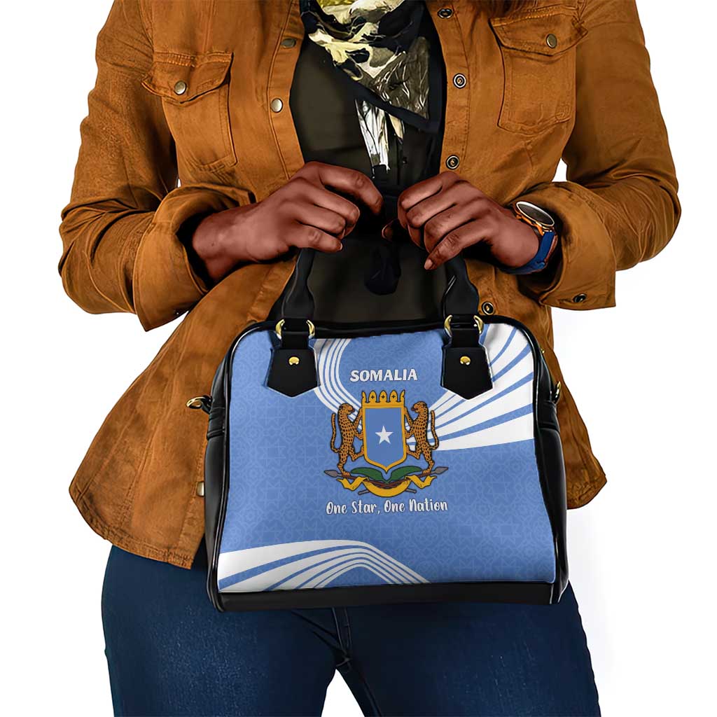Somalia Shoulder Handbag with Coat of Arms One Star One Nation Blue White Spirit