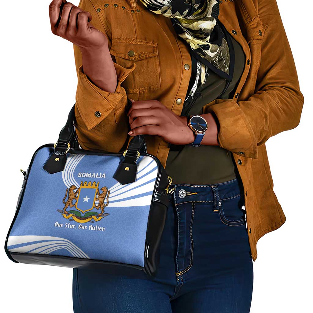 Somalia Shoulder Handbag with Coat of Arms One Star One Nation Blue White Spirit