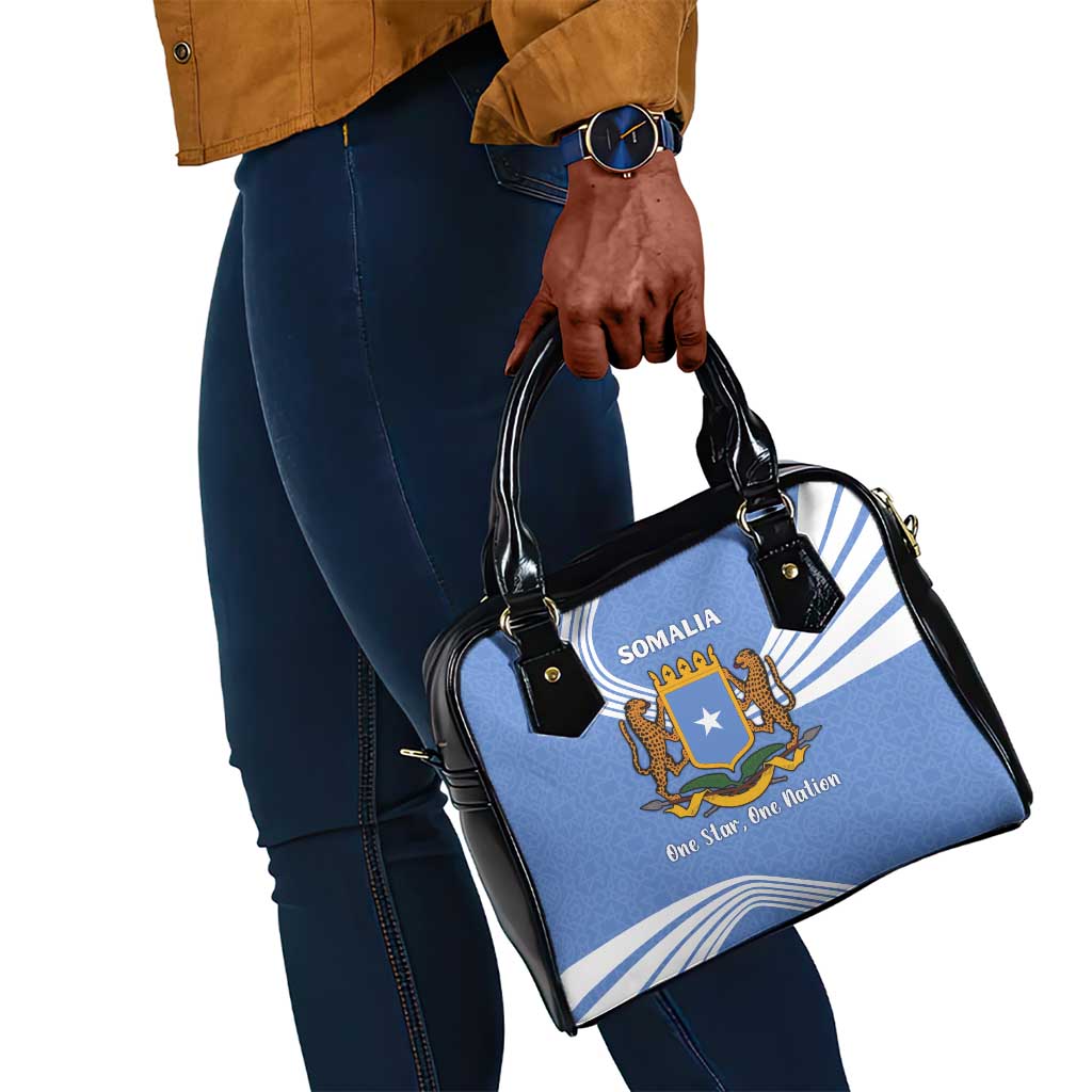 Somalia Shoulder Handbag with Coat of Arms One Star One Nation Blue White Spirit