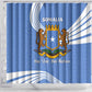 Somalia Shower Curtain with Coat of Arms One Star One Nation Blue White Spirit