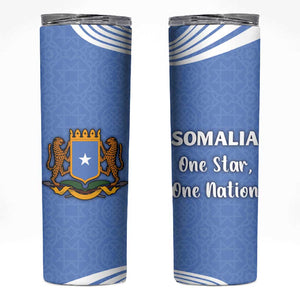 Somalia Skinny Tumbler with Coat of Arms One Star One Nation Blue White Spirit