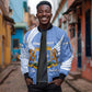 Somalia Sleeve Zip Bomber Jacket with Coat of Arms One Star One Nation Blue White Spirit