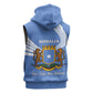Somalia Sleeveless Hoodie with Coat of Arms One Star One Nation Blue White Spirit - African Pride