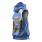 Somalia Sleeveless Hoodie with Coat of Arms One Star One Nation Blue White Spirit - African Pride