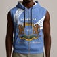 Somalia Sleeveless Zip Hoodie with Coat of Arms One Star One Nation Blue White Spirit - African Pride