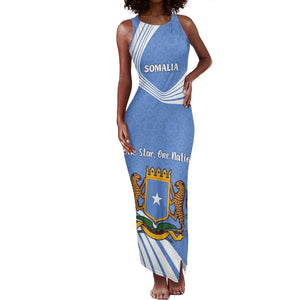 Somalia Tank Maxi Dress with Coat of Arms One Star One Nation Blue White Spirit