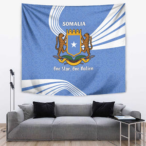 Somalia Tapestry with Coat of Arms One Star One Nation Blue White Spirit