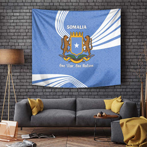 Somalia Tapestry with Coat of Arms One Star One Nation Blue White Spirit