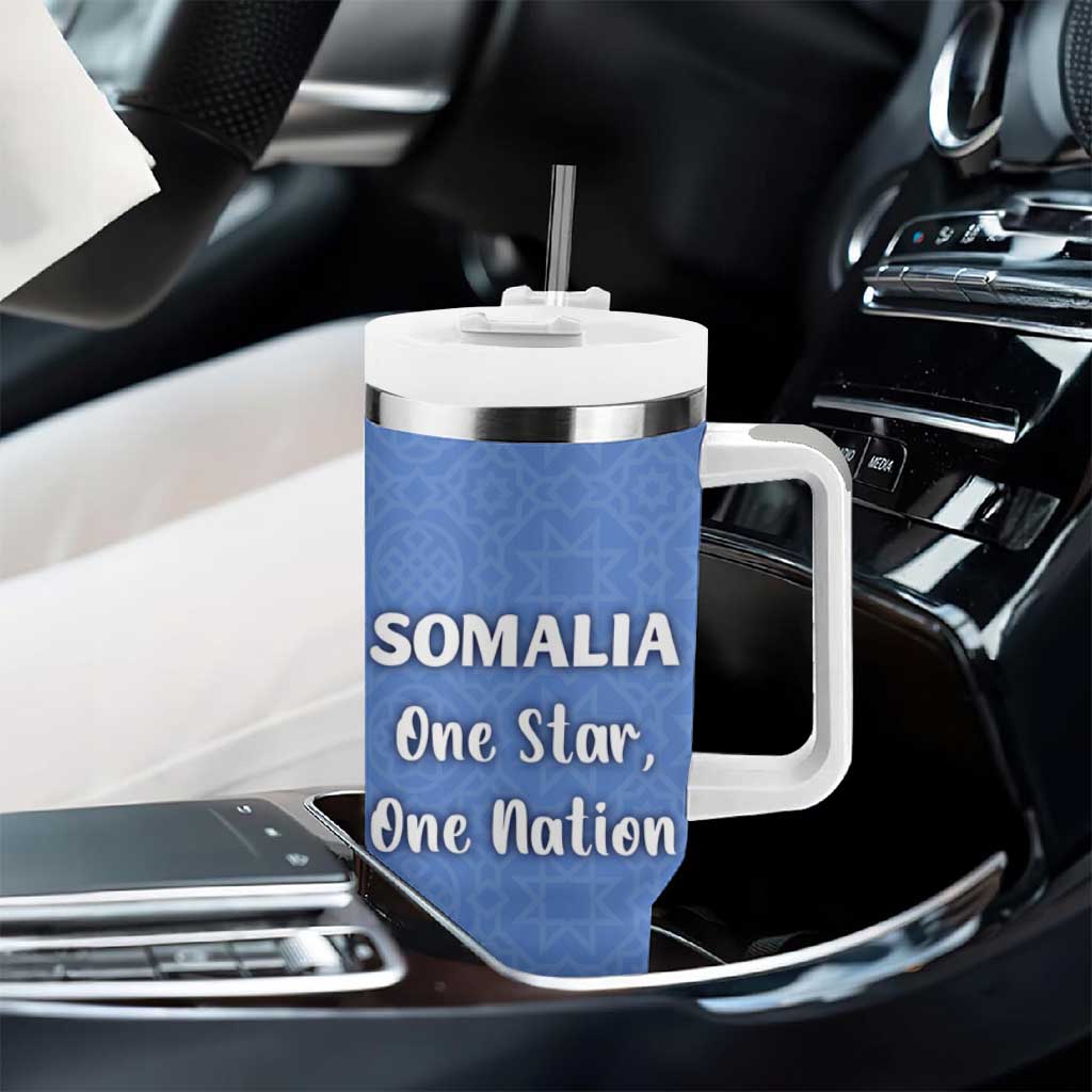 Somalia Tumbler With Handle with Coat of Arms One Star One Nation Blue White Spirit
