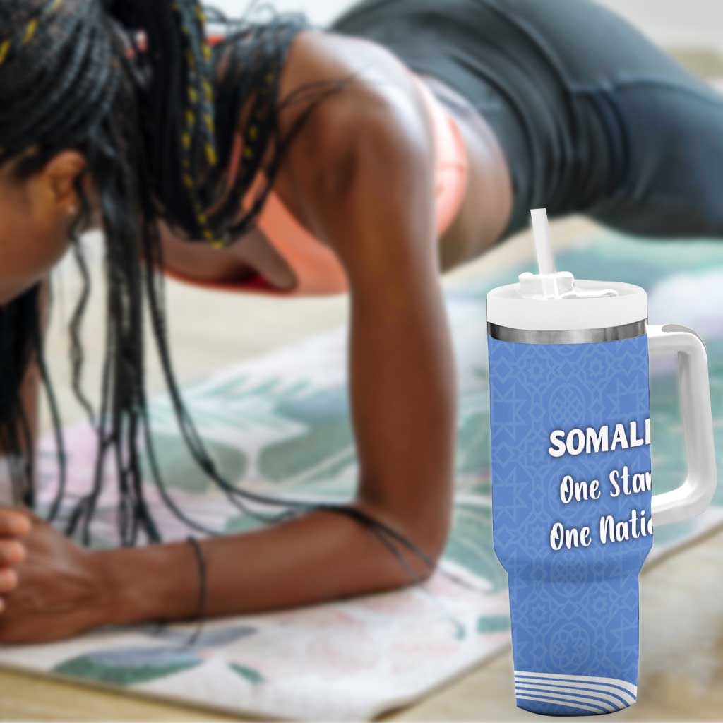 Somalia Tumbler With Handle with Coat of Arms One Star One Nation Blue White Spirit