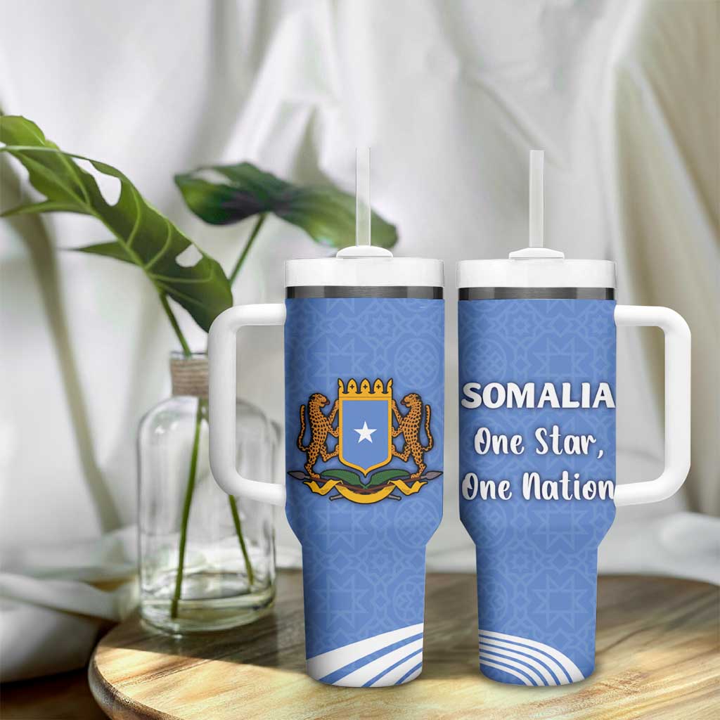 Somalia Tumbler With Handle with Coat of Arms One Star One Nation Blue White Spirit