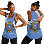 Somalia Women Racerback Tank with Coat of Arms One Star One Nation Blue White Spirit