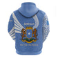 Somalia Zip Hoodie with Coat of Arms One Star One Nation Blue White Spirit