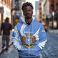 Somalia Zip Hoodie with Coat of Arms One Star One Nation Blue White Spirit