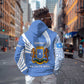 Somalia Zip Hoodie with Coat of Arms One Star One Nation Blue White Spirit