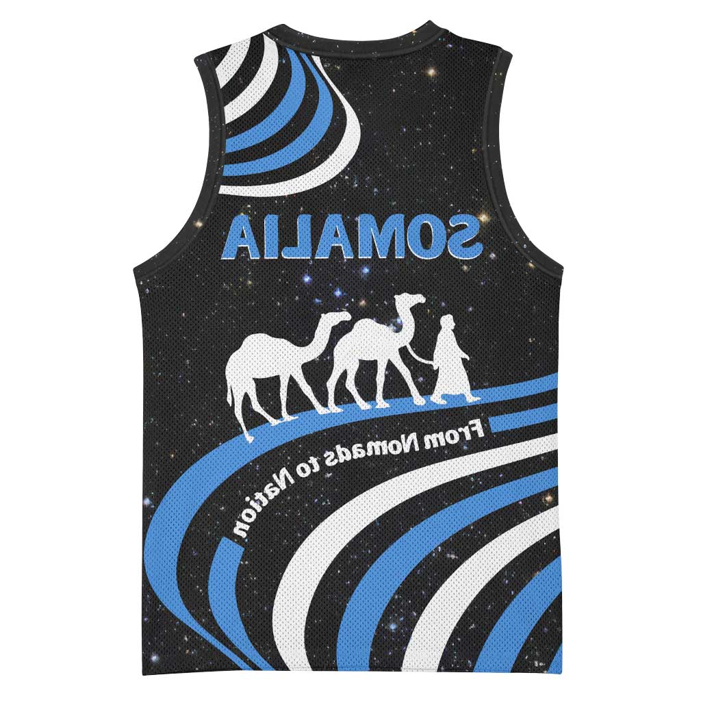 Somalia Basketball Jersey with From Nomads to Nation Camel Galaxy Flag Spirit - African Pride