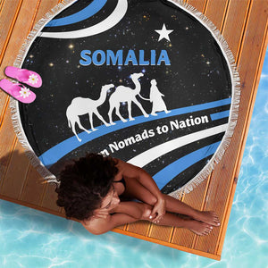 Somalia Beach Blanket with From Nomads to Nation Camel Galaxy Flag Spirit