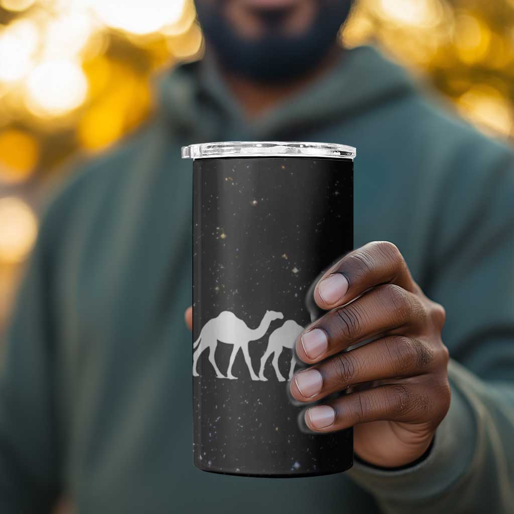 Somalia 4 in 1 Can Cooler Tumbler with From Nomads to Nation Camel Galaxy Flag Spirit