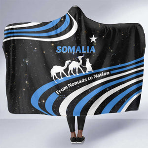 Somalia Hooded Blanket with From Nomads to Nation Camel Galaxy Flag Spirit