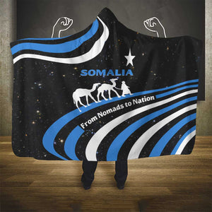 Somalia Hooded Blanket with From Nomads to Nation Camel Galaxy Flag Spirit