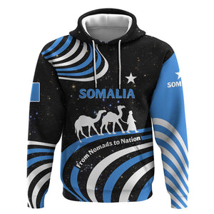 Somalia Hoodie with From Nomads to Nation Camel Galaxy Flag Spirit
